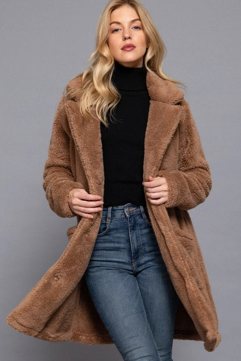 Loretta Camel Faux Fur Coat