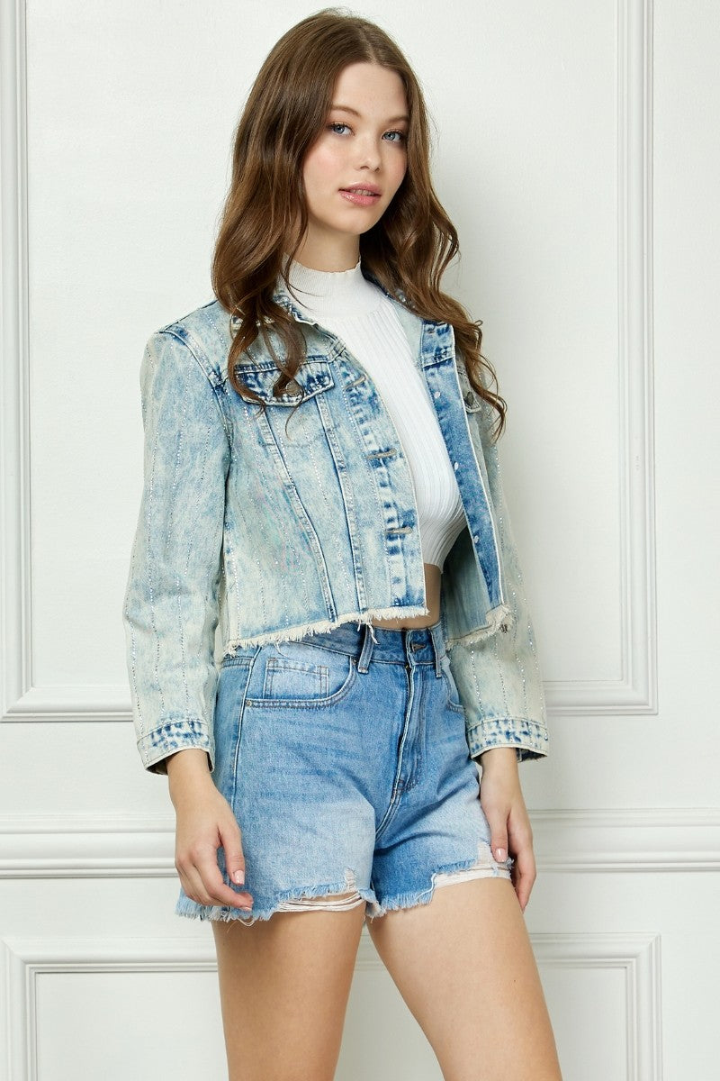 Dolly Rhinestone Denim Jacket