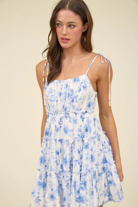 Kyle Blue Floral Mini Dress