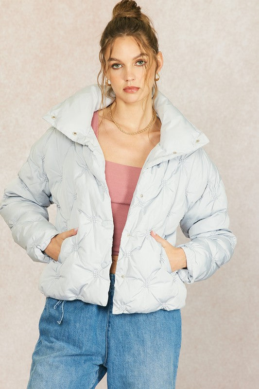 Amanda Muted Blue Puffer Jacket