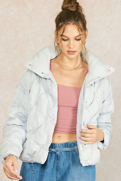 Amanda Muted Blue Puffer Jacket