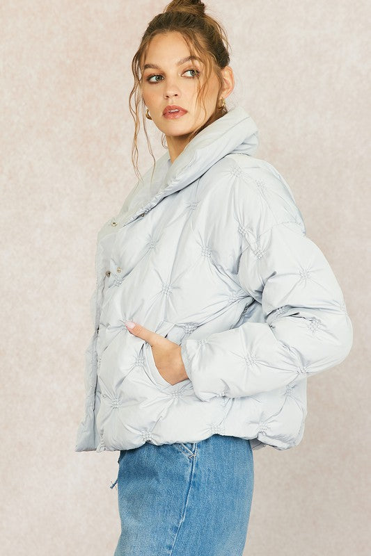 Amanda Muted Blue Puffer Jacket