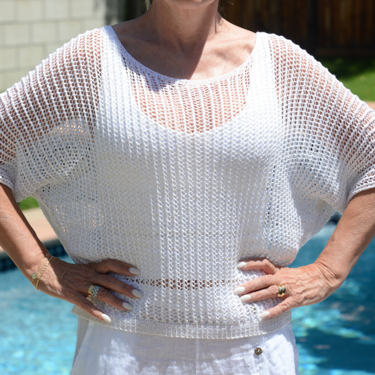 ITALY Weave Knit Sweater (Cream)