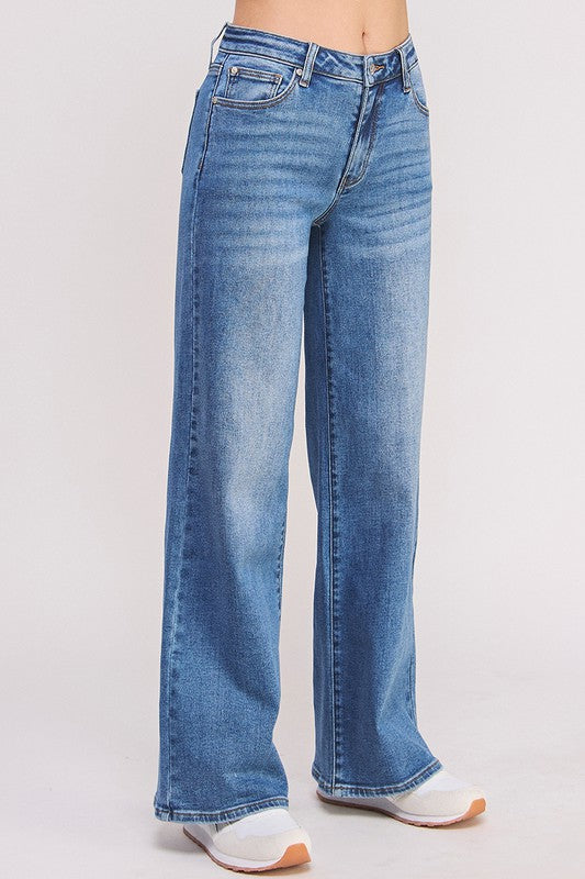 Candice Mid Rise Straight Leg Jeans