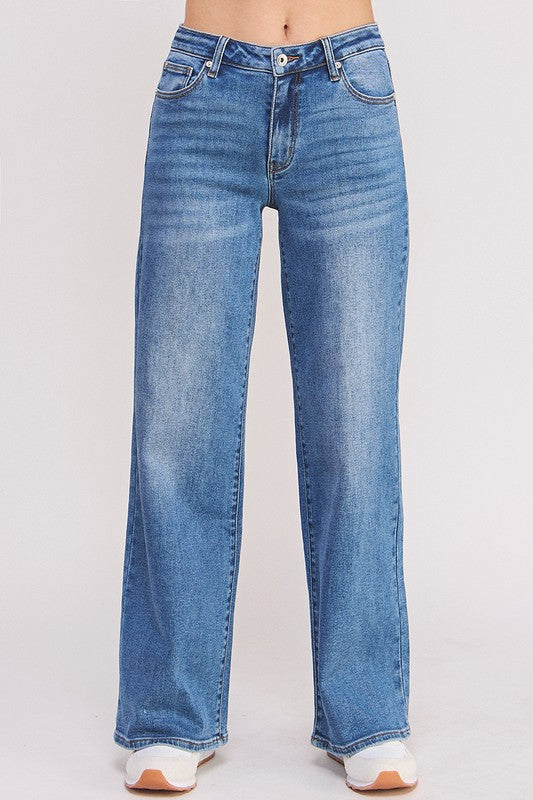 Candice Mid Rise Straight Leg Jeans