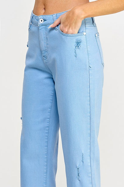 Bianca High Rise Chambray Blue Jeans