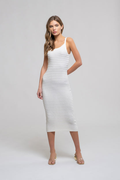 Dontella Creme Crochet Midi Dress