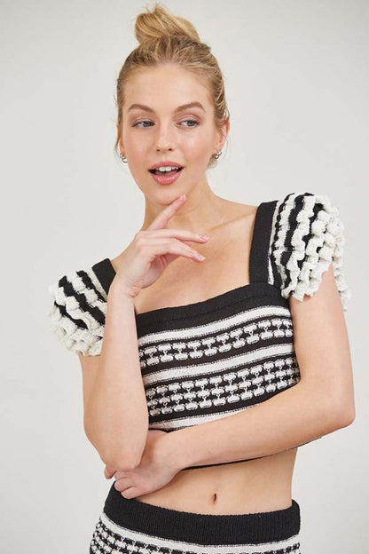 Cindy Black & White Stripe Top