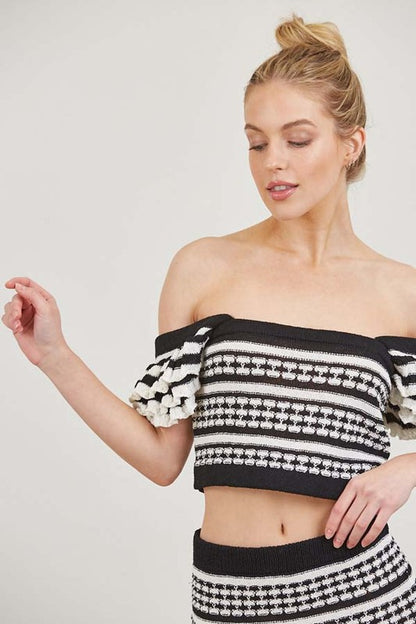 Cindy Black & White Stripe Top