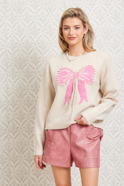 Ila Pink Bow Sweater