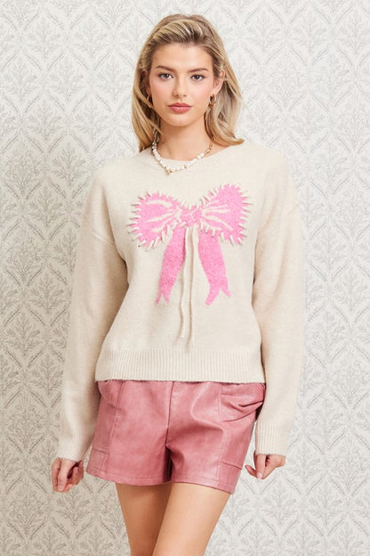 Ila Pink Bow Sweater