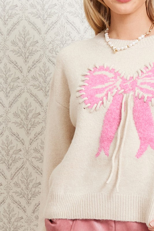 Ila Pink Bow Sweater