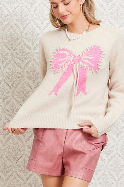 Ila Pink Bow Sweater