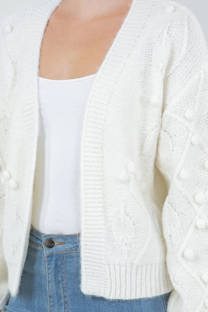 Creme Pom Cardigan