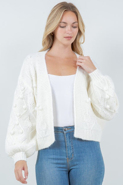 Creme Pom Cardigan