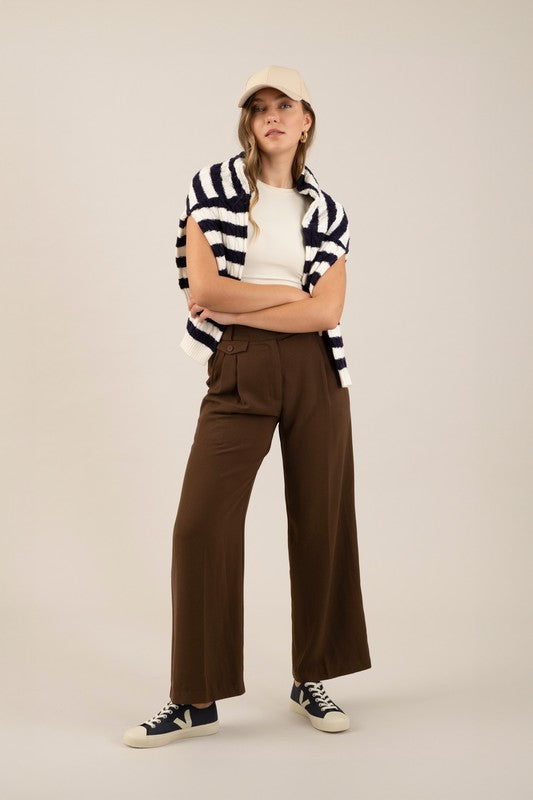 Chocolate Wide Leg Dress Pants