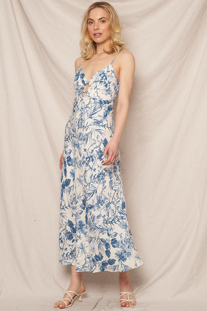 Lucy Navy Floral Long Dress