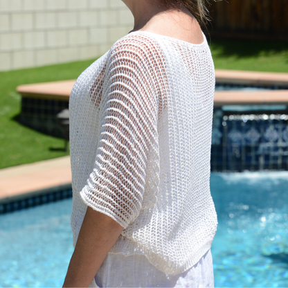 ITALY Weave Knit Sweater (Cream)