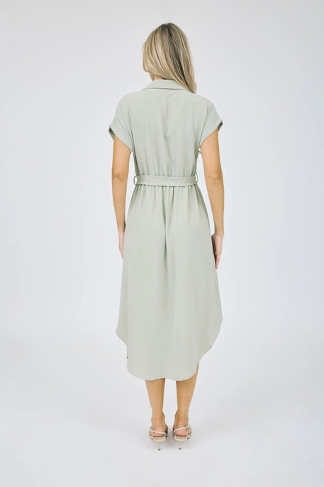 Tasha Olive Midi Belt Dress