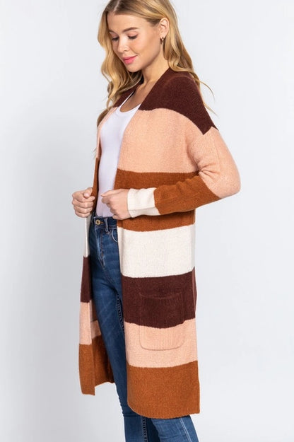 Tammy Chestnut Stripe Cardigan