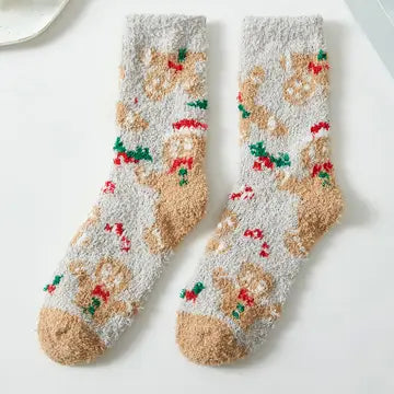 Gingerbread Fuzzy Socks