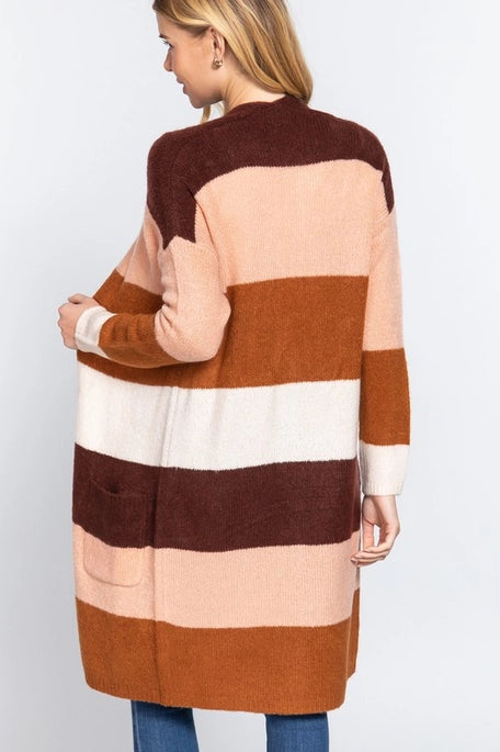 Tammy Chestnut Stripe Cardigan