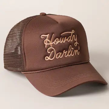 'Howdy Darlin' Trucker Hat in Chestnut