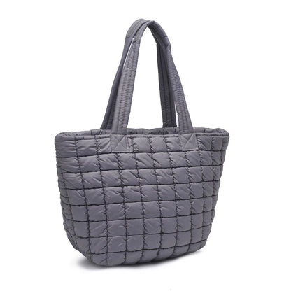 Olivia Puffer Tote in Charcoal