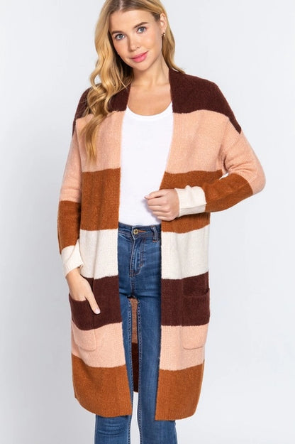 Tammy Chestnut Stripe Cardigan