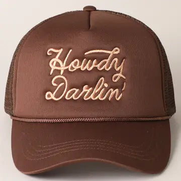 'Howdy Darlin' Trucker Hat in Chestnut