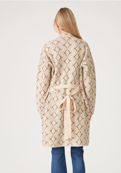 Western Jacquard Belted Cardigan