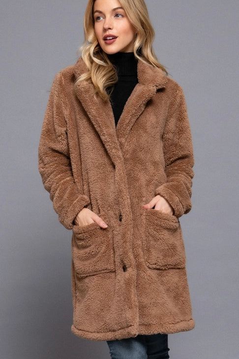 Loretta Camel Faux Fur Coat