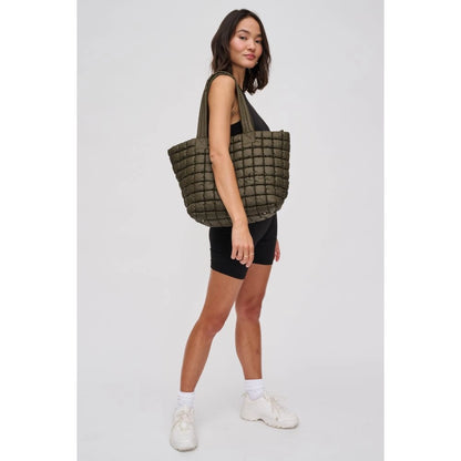 (Pre-Order) Olivia Puffer Tote in Olive