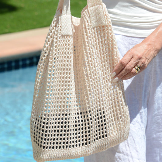 Organic Cotton Mesh Bag (Sand)