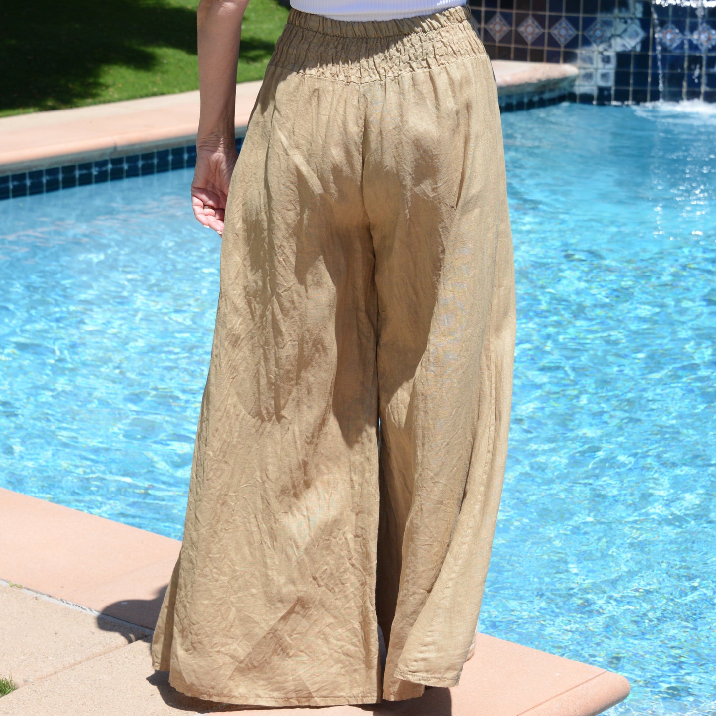 ITALY 100% Linen Pants (Sand)