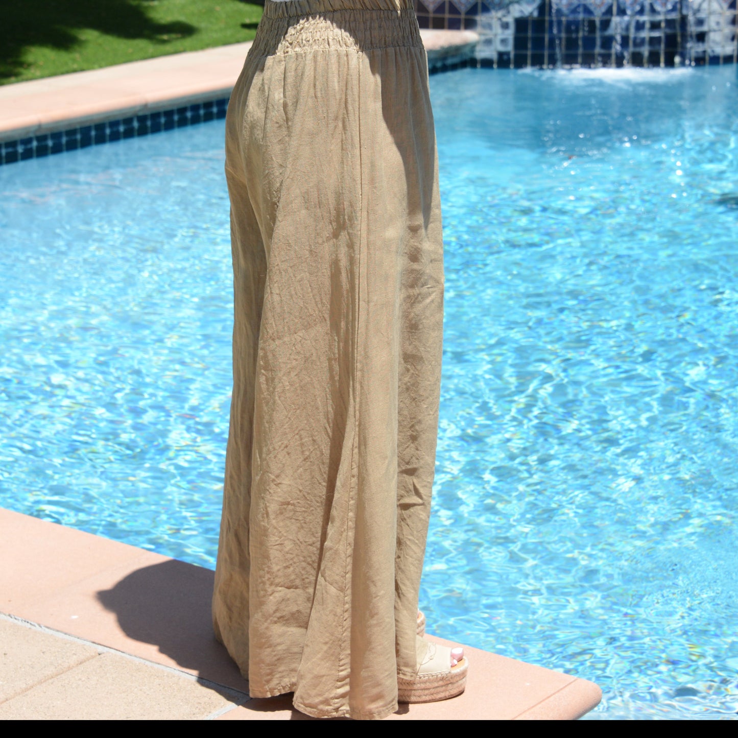 ITALY 100% Linen Pants (Sand)