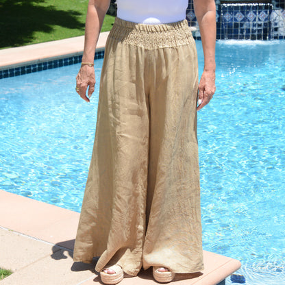 ITALY 100% Linen Pants (Sand)