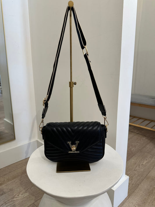 Black V Shoulder Bag