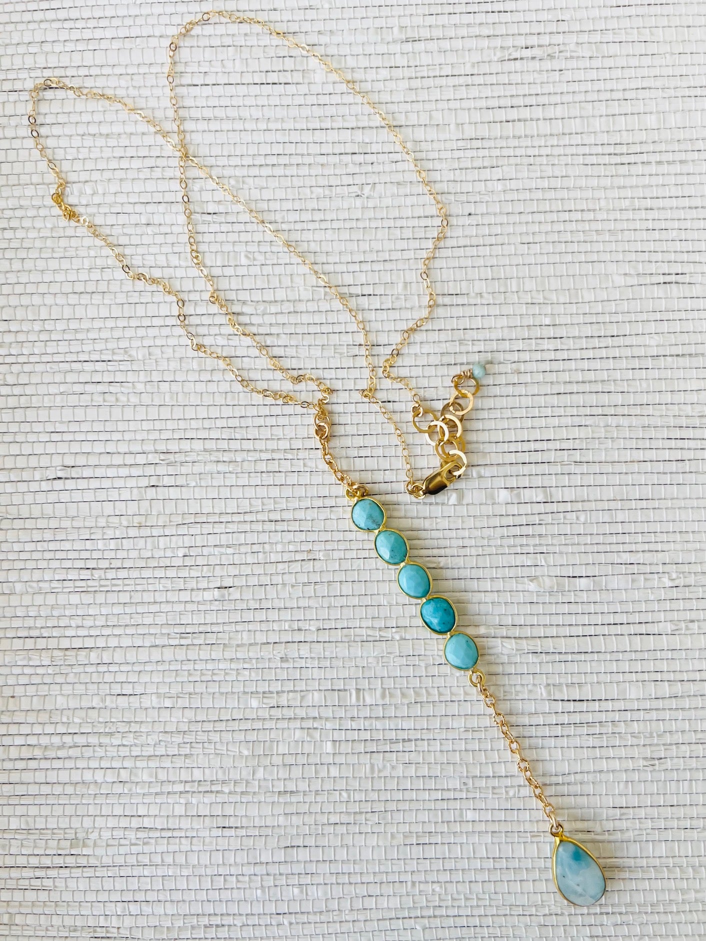 Sleeping Beauty Arizona Turquoise 14K Gold Necklace