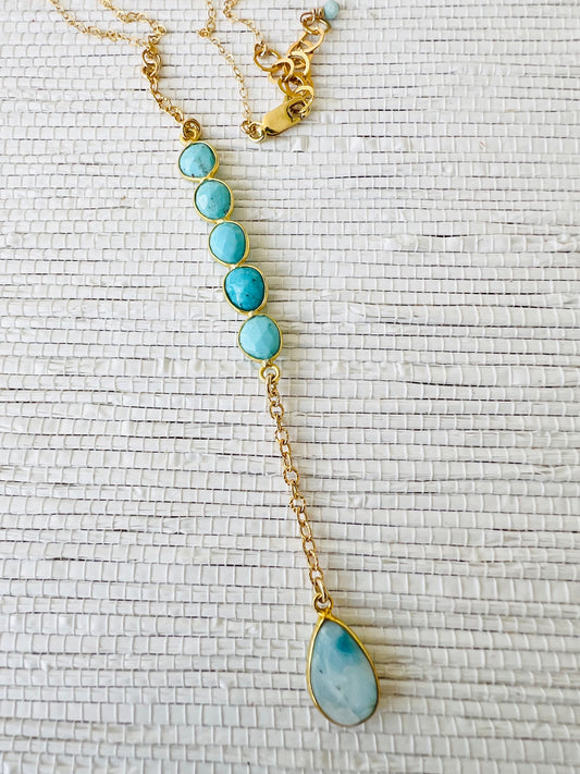 Sleeping Beauty Arizona Turquoise 14K Gold Necklace