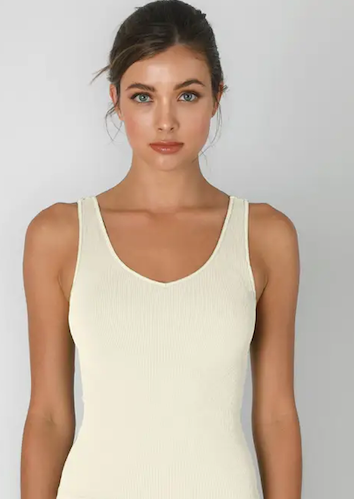 Lauren Ribbed Reversible Butter Cream Tank Top