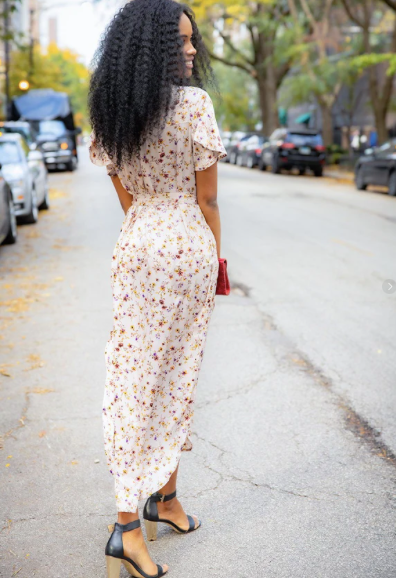 Lovestitch Nancy Floral Midi Dress in Lilac