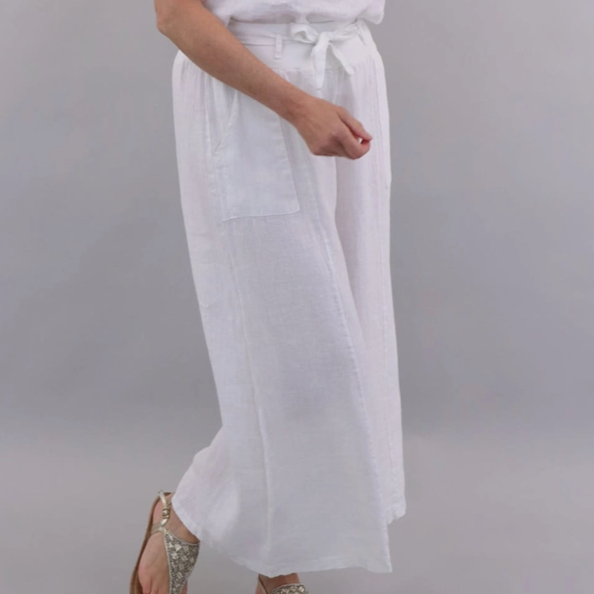 Italy Linen Pants (White)