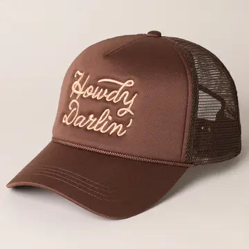 'Howdy Darlin' Trucker Hat in Chestnut