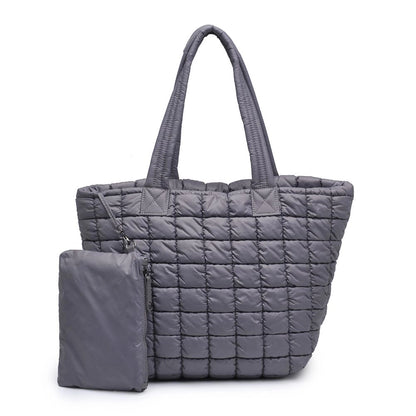 Olivia Puffer Tote in Charcoal