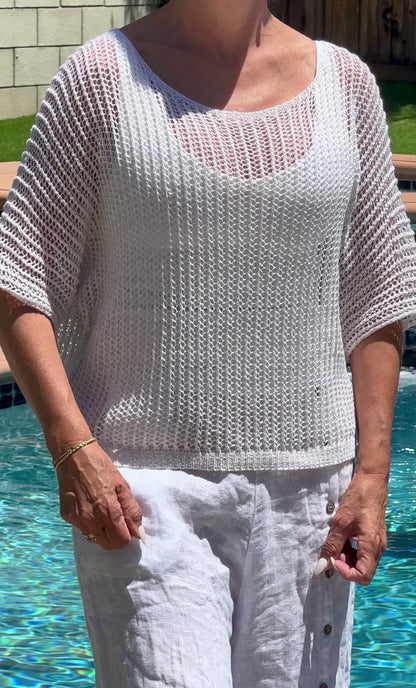 ITALY Weave Knit Sweater (Cream)